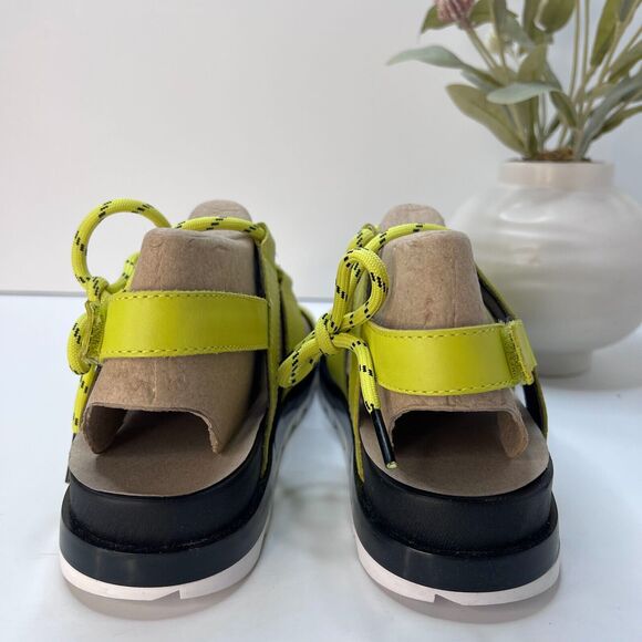 Sorel Roaming Lace Leather Sandals Bolt Green Black Women's 8 NWOB - Picture 2 of 10